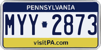PA license plate MYY2873