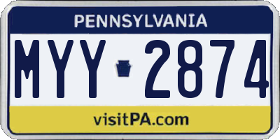 PA license plate MYY2874