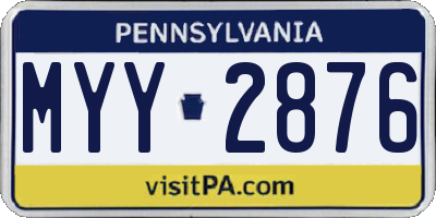 PA license plate MYY2876