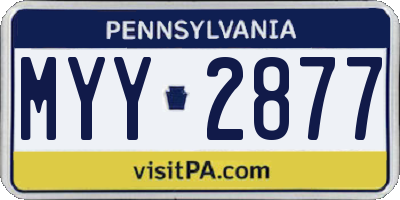PA license plate MYY2877