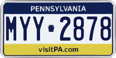 PA license plate MYY2878
