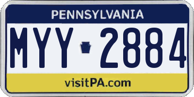 PA license plate MYY2884
