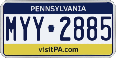 PA license plate MYY2885