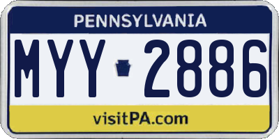 PA license plate MYY2886