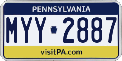 PA license plate MYY2887