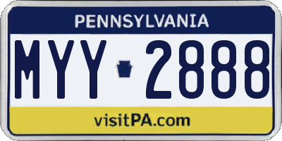 PA license plate MYY2888