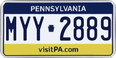 PA license plate MYY2889