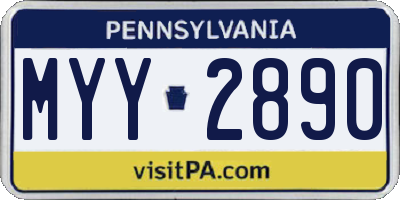 PA license plate MYY2890