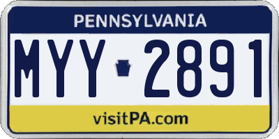 PA license plate MYY2891