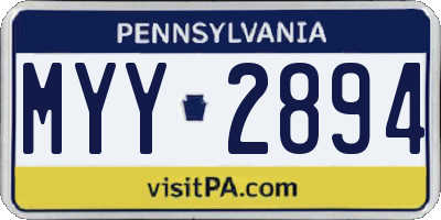 PA license plate MYY2894