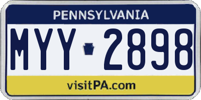 PA license plate MYY2898