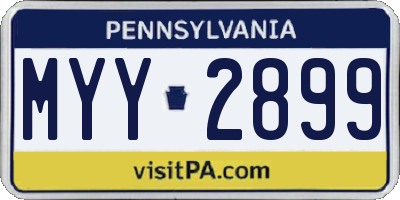 PA license plate MYY2899