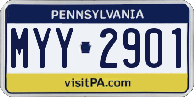 PA license plate MYY2901