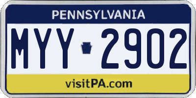 PA license plate MYY2902