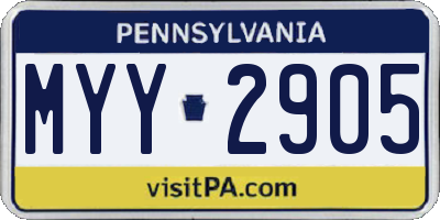 PA license plate MYY2905