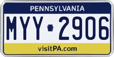 PA license plate MYY2906
