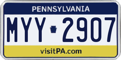 PA license plate MYY2907