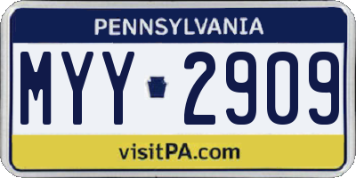 PA license plate MYY2909