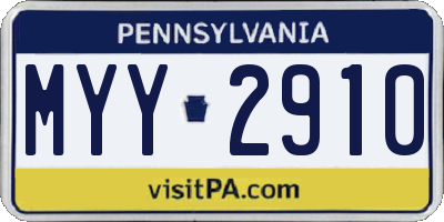 PA license plate MYY2910
