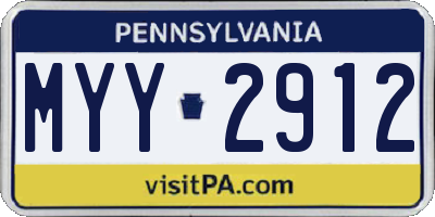 PA license plate MYY2912