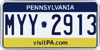 PA license plate MYY2913