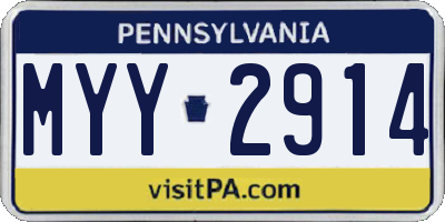 PA license plate MYY2914
