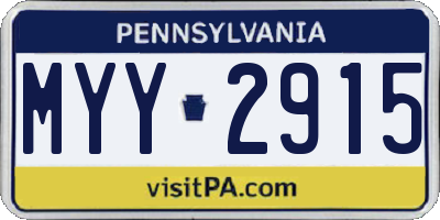 PA license plate MYY2915