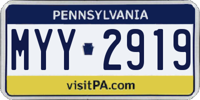 PA license plate MYY2919