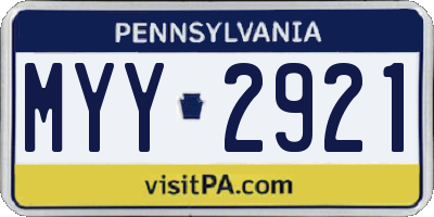 PA license plate MYY2921