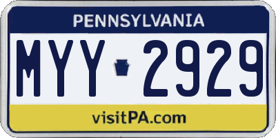 PA license plate MYY2929