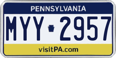 PA license plate MYY2957
