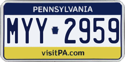 PA license plate MYY2959