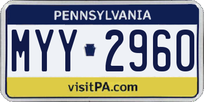 PA license plate MYY2960