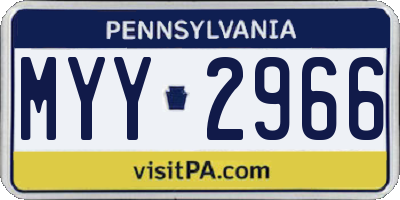 PA license plate MYY2966