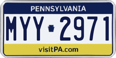 PA license plate MYY2971