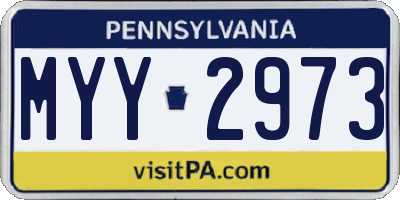 PA license plate MYY2973
