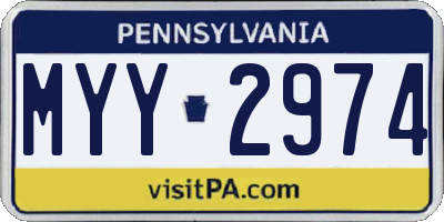 PA license plate MYY2974