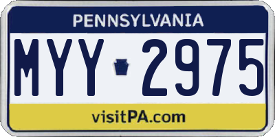 PA license plate MYY2975