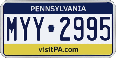 PA license plate MYY2995