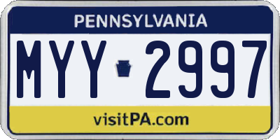 PA license plate MYY2997