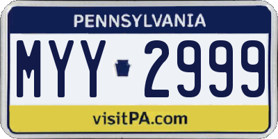 PA license plate MYY2999