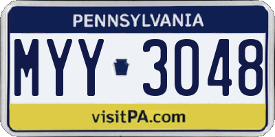 PA license plate MYY3048