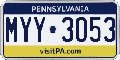 PA license plate MYY3053