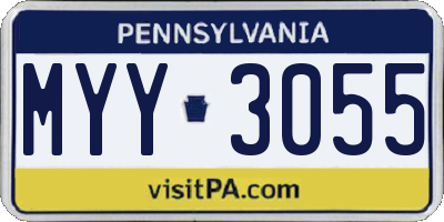 PA license plate MYY3055
