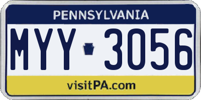 PA license plate MYY3056