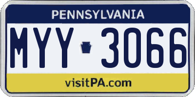 PA license plate MYY3066