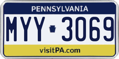 PA license plate MYY3069