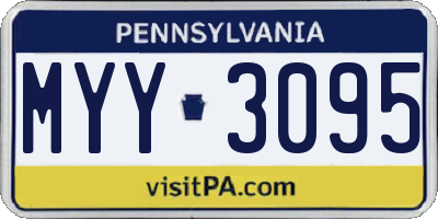 PA license plate MYY3095