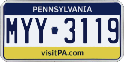 PA license plate MYY3119