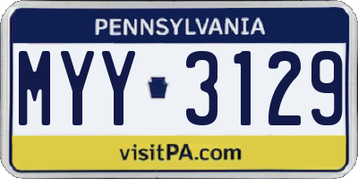 PA license plate MYY3129
